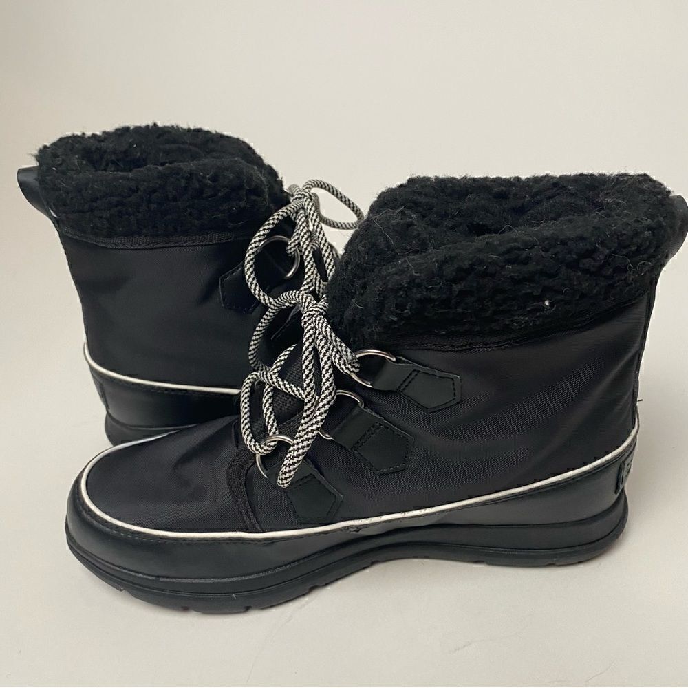 Sorel Joan Explorer Carnival Sneaker Boots Black White 9.5 - Picture 3 of 6